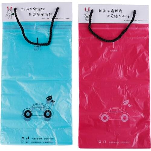 50pcs Car Trash Bag Disposable Self-Adhesive Car Biodegradable Trash Rubbish Holder Garbage Storage Bag Vomit Bags Car Trash Bin