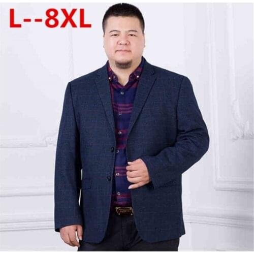 Large size 8XL 6XL 5XL 4XL Mens Korean Loose fit fashion cotton blazer Suit Jacket plus size Male blazers Mens coat Casual Suits