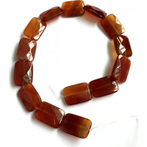 Natural A Quality Red Carnelian Beads Red Agat e 20x28mm Faceted Rectangle Bead Gem Loose Beads For Jewelry Making,1strand 15.5"