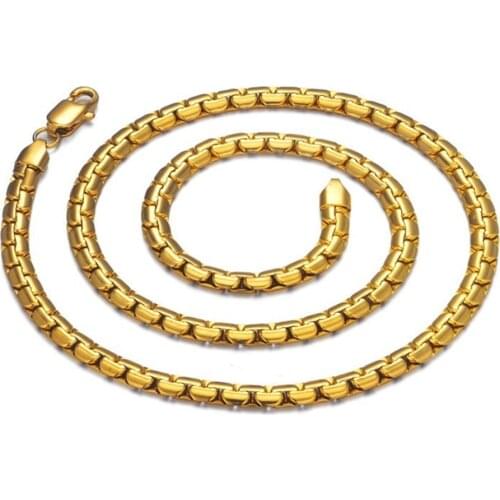 Hip Hop Snake Link Chain Necklaces 6mm Male Gold Color Stainless Steel Long Choker Chains For Men/Women Jewelry Dropshipping