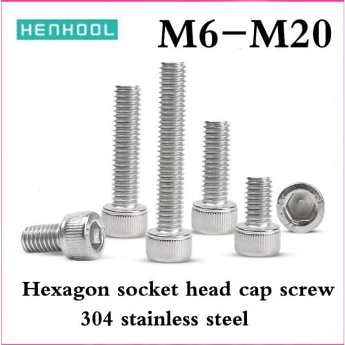 DIN912 Hexagon socket head cap machine screws allen socket head Longer screws 304 stainless steel A2-70 M6M8M10M12M14M16M20