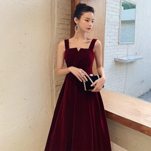Elegant Sling Velour A-Line Evening Dress Cheongsam Back Zipper Bow Prom Fomail Gown Vestidos De Noche