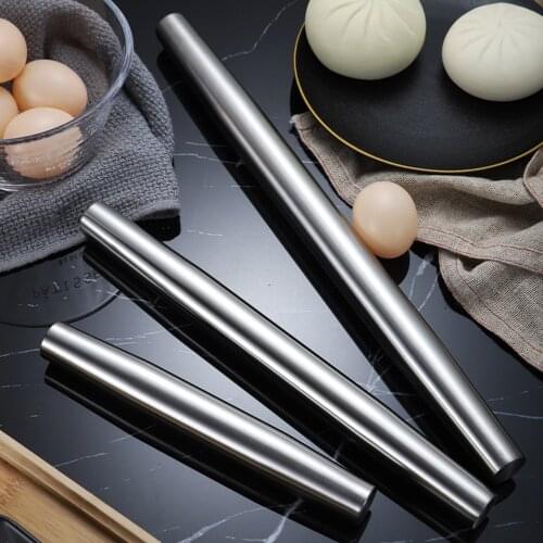Creative Kitchen Tools 304 Stainless Steel French Rolling Pin Baking Dough Embossed Fondant Paste Cake Roller Bakeware Tool New