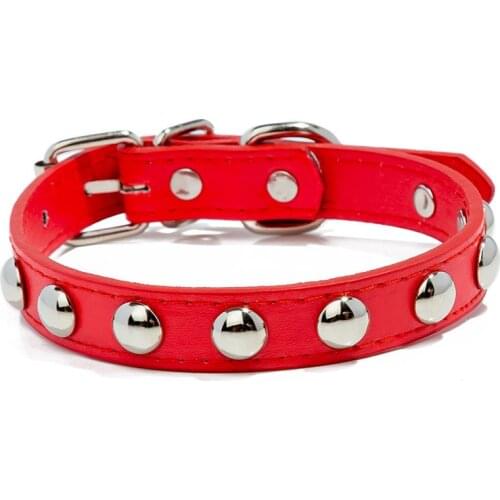 Fashion Dog Spiked Collar Rivet Collar Neck Strap Bulldog Collars PU Leather Puppy Dog Leash Cat Collar Necklace Pet Supplies