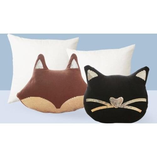 Cartoon pillow cushion toy plush rabbit sequin fox toy lovely plush toys pillow