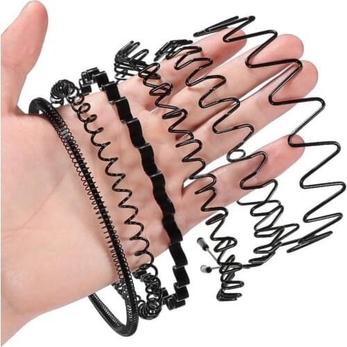 Men Fashion Stylish Metal Wavy Headband Hairpins Headwear Hair Hoop Accessory Wash Face Hairbands Hair Accessories