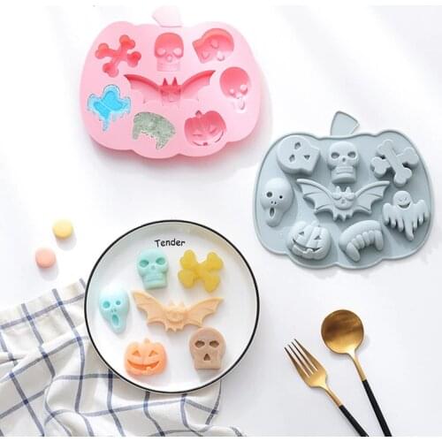 New 8 Hole Halloween Pumpkin Shaped Silicone Cake Dessert Baking Mold DIY Food Handmade Soap Ice Molds