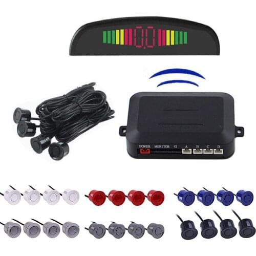 New Reverse Sensor Parking Radar Buzzer 4 Probe Sensor Backup Security System Sound Alarm Car Monitor Parking Sensors For Car