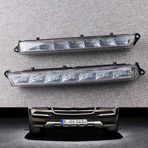 Pair L R LED Daytime Running Light Fog Lamp For Mercedes-Benz X164 X166 GL320 GL350 ML63 AMG 1649060351 1649060451