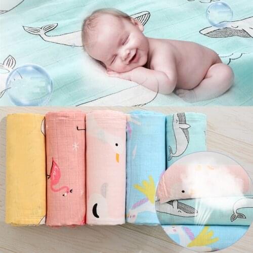 110*120cm Muslin Newborn Baby Swaddle Bamboo Fiber Kids Baby Blankets Bath Towel Multi-functional Infant Bedding Wrap Sleepsack