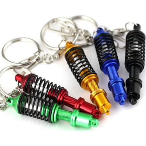 Adjustable Brand new High quality shock absorber Cool as gift Metal Keychain Spring Car Part Shock Absorber Keyring Alloy Gift
