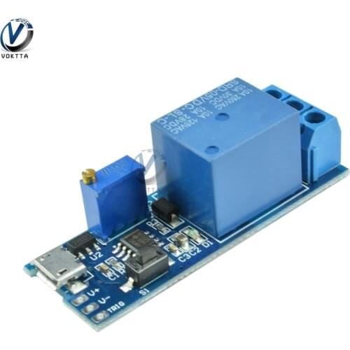 5-30V Relay Micro USB Power Adjustable Timer Delay Relay Timing Control Module Trigger Delay Switch Module Thermal for Arduino
