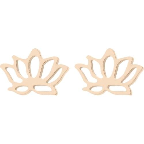 Lotus Flower Earrings Handmade New Fashion Stainless Steel Buddhism Buddha Stud Earring Womens Sports Yago Religion Jewelry