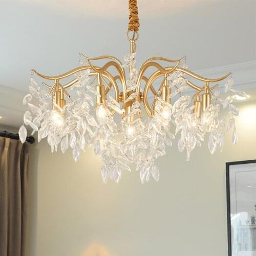 Modern Light Luxury Chandelier Lighting LED Crystal Chandeliers Home Living Room Decorative Light Lobby Dining Room Hang Lamp