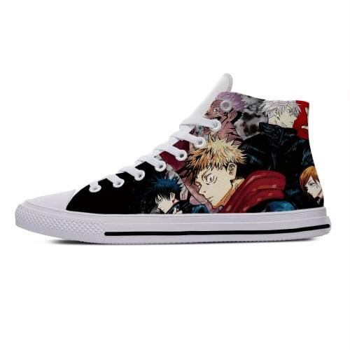 Japanese Anime Manga Jujutsu Kaisen Yuji Itadori Casual Canvas Shoes High Top Lightweight Breathable 3D Print Men Women Sneakers