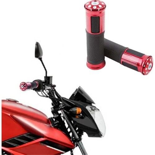 Universal 22MM Rubber Porous Carved Motorcycle Handle Grips For Bike Pit Bike Motocross Hand Grips Handgrips 8 Colors