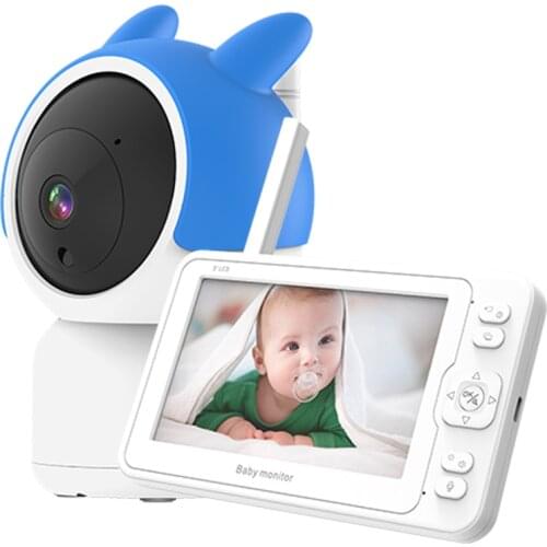 5.1inch Video Baby Monitor 2 Way Talk Support 4 Cameras VOX Mode Temperature Monitoring IR Night Vision Baby Nanny Security