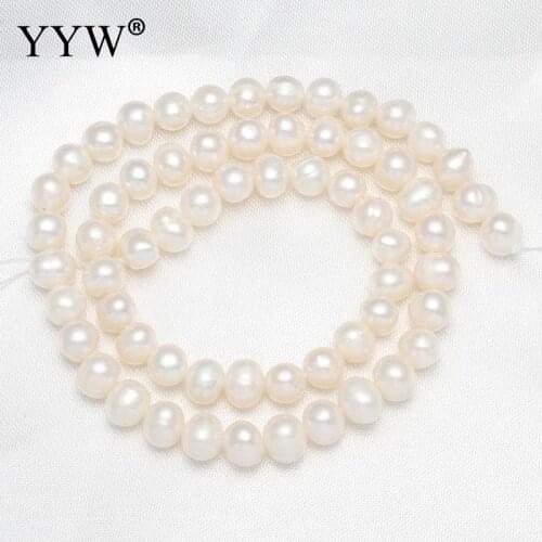 YYW High Quality 5-6mm 100% Natural Freshwater Pearl Beads white Pearl Round Loose Beads DIY Necklace Bracelat Jewelry Making