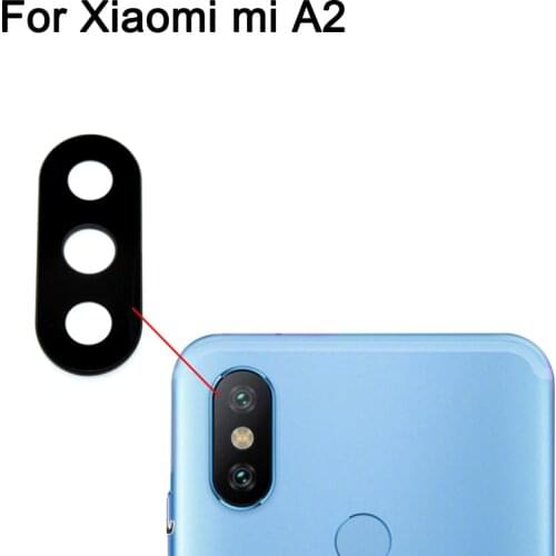 New For xiaomi mi A2 A 2 Rear Back Camera Glass Lens Cover Replacement Parts With Sticker Glue For xiaomi miA2