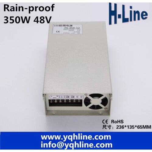 Factory outlet 350W 48V 7.3A LED Rain-Proof switch power supply ac dc power transformer low price high quality (FY-350-48)