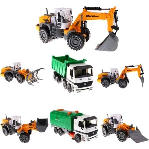 1/22 Plastic Friction Powered Dump Truck Construction Vehicle Toy Dump TruckExcavator Bulldozer Street Sweeper for Kids