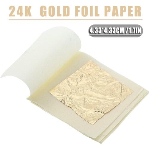 10 Sheets Gold Foil Leaf 100% 24K Mayitr For Food Anti-Aging Facial Spa Craft Gilding