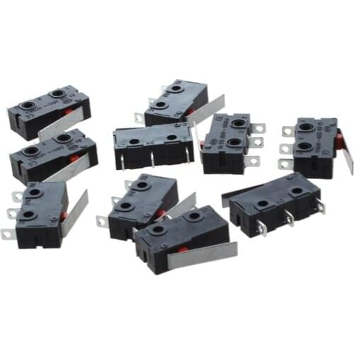 10 Pcs AC 125V 5A SPDT 1NO 1NC Short Straight Hinge Lever Mini Micro Switch