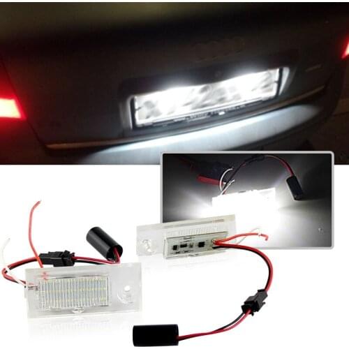 2pc LED License Number Plate Light Lamp rear license plate light for Audi A6 C5/4B Sedan 1997-2004 1998 1999 2000 2001 2002 2003