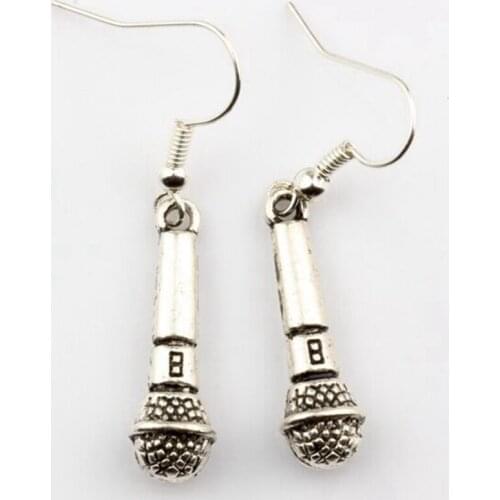 20 Pair *Microphone Music * Tibetan Silver Zinc Alloy Earrings Alice In Wonderland YS1014