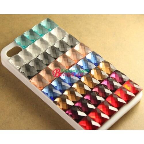 30pc/lot faceted 10x14mm rectangular crystal Flatback Rhinestone glass stones for iphones makings many colors to choose