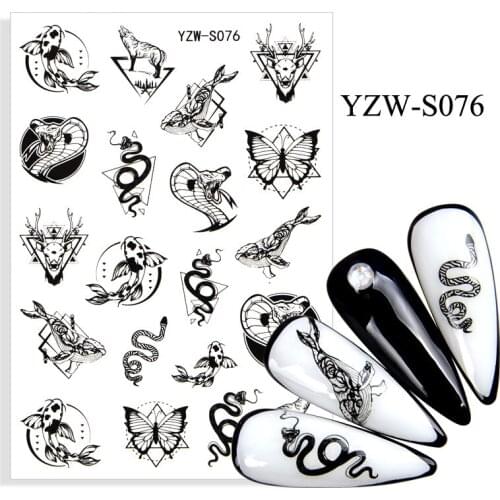 3D Nail Sticker Snake Deer Animal Slider Nails Art Decoration Wraps Decals Design Adhesive Manicure Tips Stickers Pegatina