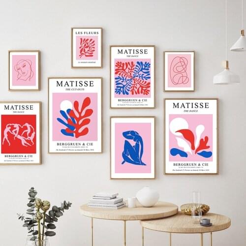 Abstract Matisse Leaf Line Face Wall Art Canvas Painting Nordic Posters And Prints Wall Pictures For Esthetics Living Room Decor