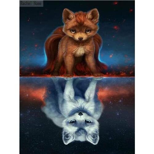 Diamond Embroidery Diy Diamond Painting Cross Stitch Kits Diamond Mosaic Little Fox Full Square Diamond Embroidery AD279