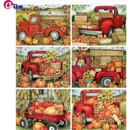Diy Diamond Painting Full Square Fruit Pumpkin Autumn Home Decor Diamond Embroidery Car Landscape Picture Of Rhinestone Handmade