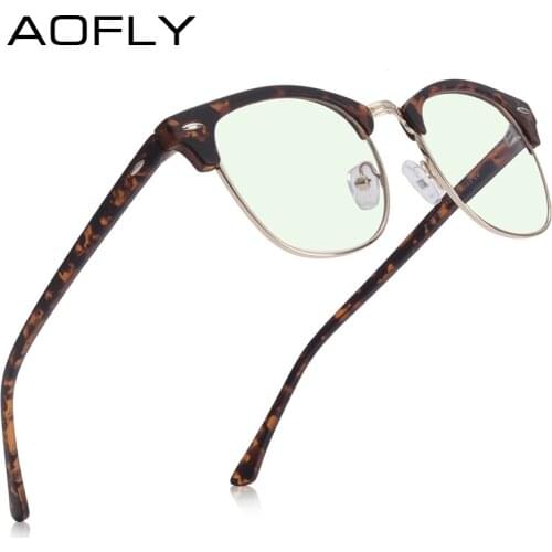 AOFLY Brand Design Vintage Men Glasses Computer Square Anti Blue Light Filter Glasses Women 2020 Optical Spectacle Frame UV400