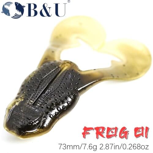 B&U Popper Frog 73mm Frog Fishing Lures Soft Baits For Snakehead Bass Lures Frog Fishing Floating Topwater Artifical Baits