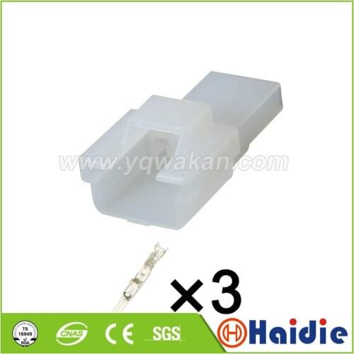 Free shipping 5sets auto 3pin male wiring harness cable unsealed connector 6090-1131