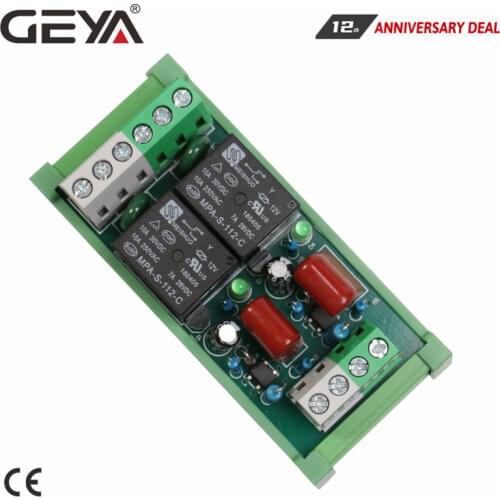 Free ShippingGEYA Din Rail 2 Group Relay Module AC/DC 24V 12V 230VAC Intermediate Power Relay Control Module 1NO1NC