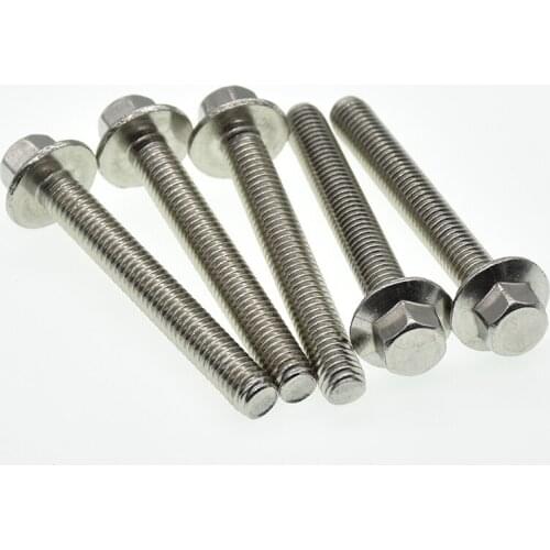 M6 M8 Hex Flange Bolt Stainless Steel Flange Bolts Screws Hex Cap Washer Head Bolts Fastener