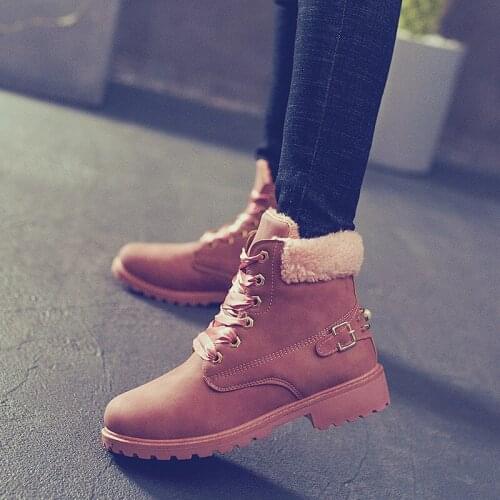 Shoe Woman Martin Boots 2019 Lace Up Ankle Boots for Women Casual Snow Boot Women Shoes Flock Winter Warm Woman Zapatos De Mujer
