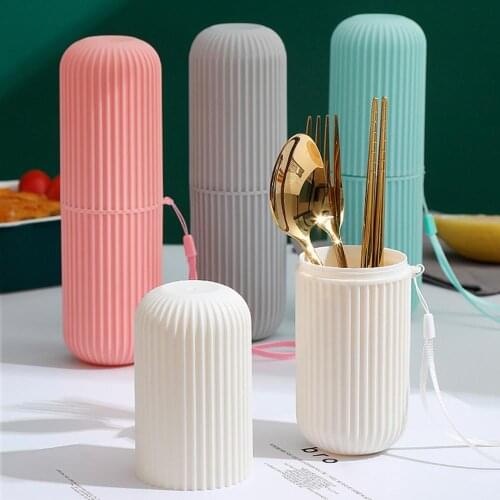 Stainless Steel Outdoor Tableware Storage Case with Fork Spoon Chopsticks Set