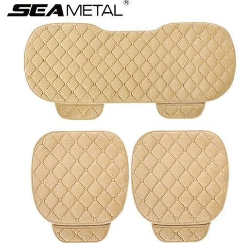 Car Seat Cover Plush Universal Automobile Seat Covers Cushion Front Rear Chair Protector Winter Seat-Cover Pad Mats Accessories