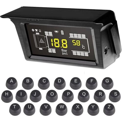 Tire gauges of Spy solar power 200 Psi external sensor bus truck TPMS