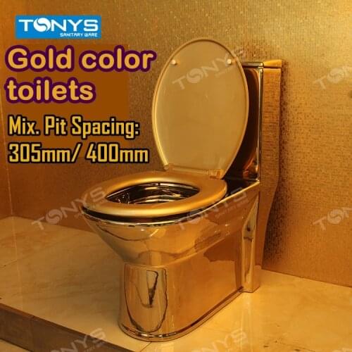 Double orifice siphon Household hotel Gold toilet sanitary ware toilet seat toilet water saving pumping toilet gold closestool