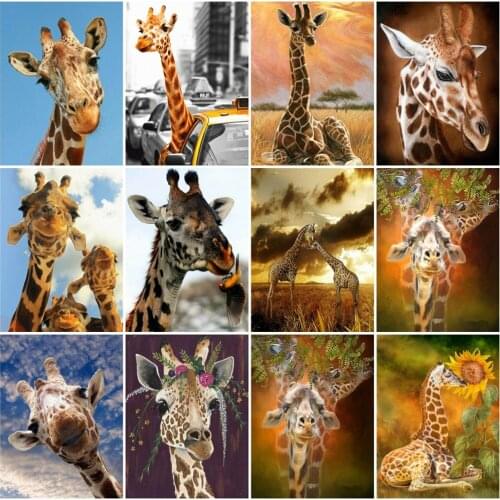 EverShine Diamond Painting Animal Diamond Embroidery Giraffe Beaded Embroidery Cross Stitch Set Rhinestones Art Decor For Home