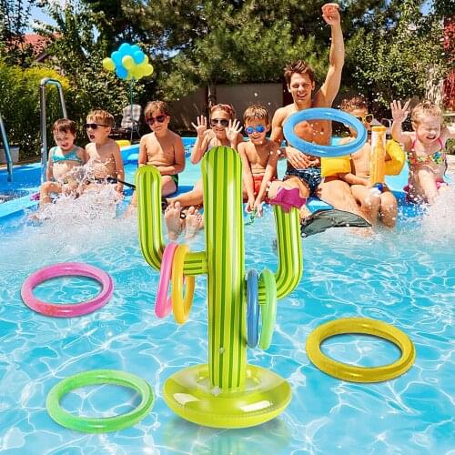 Hot NEW Inflatable Cactus Ring Toss Game Set Outdoor Swimming Pool accessories Floating Pool Toys Beach Party Supplies Party Bar