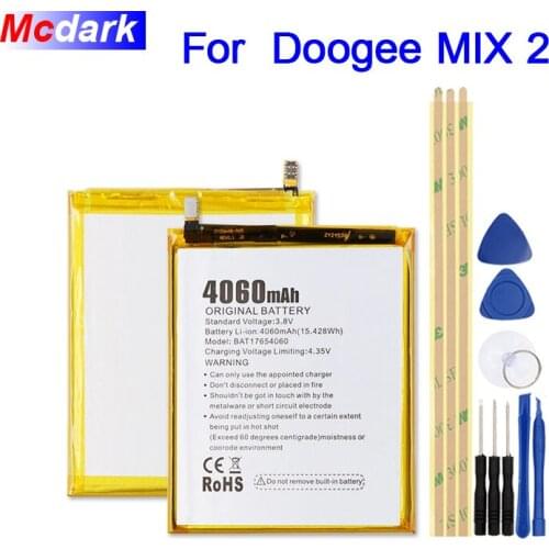 Mcdark 4060mAh Battery For Doogee MIX 2 Batterie Bateria Accumulator AKKU ACCU PIL Mobile Phone+tools