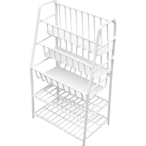 European 1/12 Miniature Multifunctional Rack Shelf Furniture for Dolls House Any Room Decor Kids Pretend Play Toy