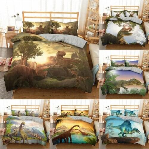 Dinosaur Bedding Set 2/3Pcs Duvet Cover & Pillowcase(s) 3D Printed Quilt Cover Home Textile Gift