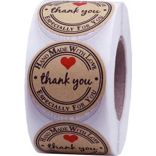 1 Inch Round Sticker Label "Thank you" Gift Sealing Stickers Scrapbooking Festival Birthday Party Gift Package Decorations Label